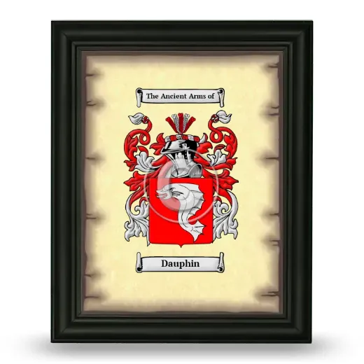 Dauphin Coat of Arms Framed - Black