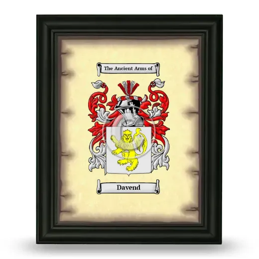Davend Coat of Arms Framed - Black