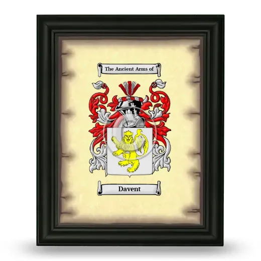 Davent Coat of Arms Framed - Black