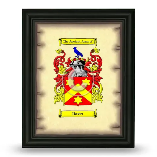 Daver Coat of Arms Framed - Black