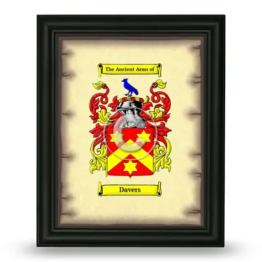 Davers Coat of Arms Framed - Black
