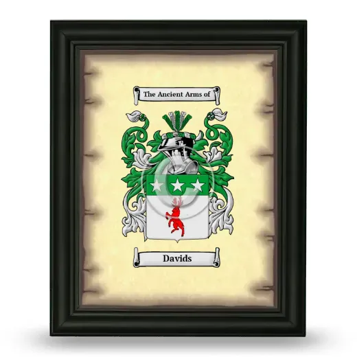 Davids Coat of Arms Framed - Black