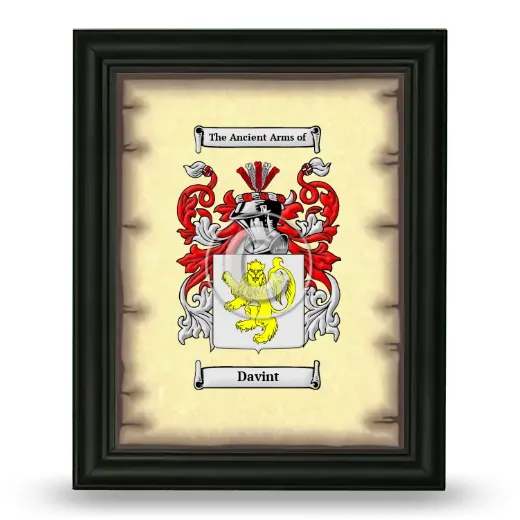 Davint Coat of Arms Framed - Black