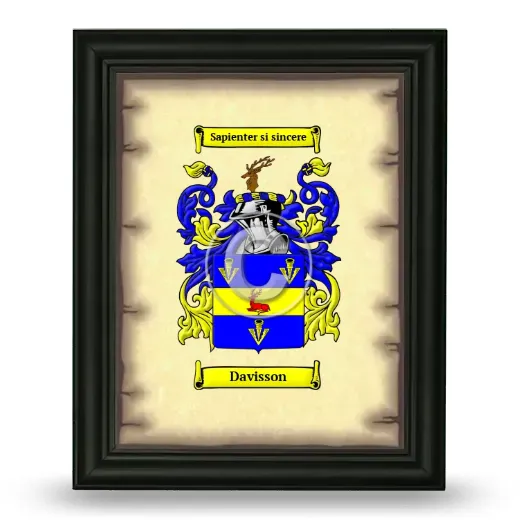 Davisson Coat of Arms Framed - Black