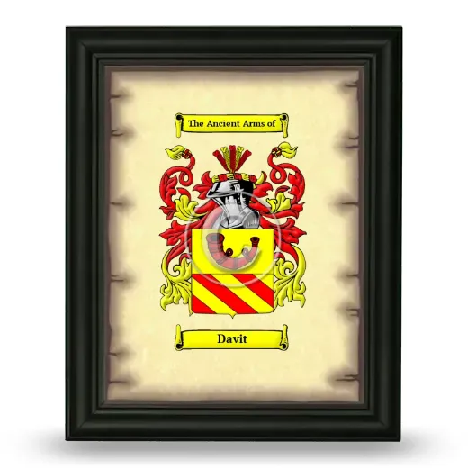 Davit Coat of Arms Framed - Black