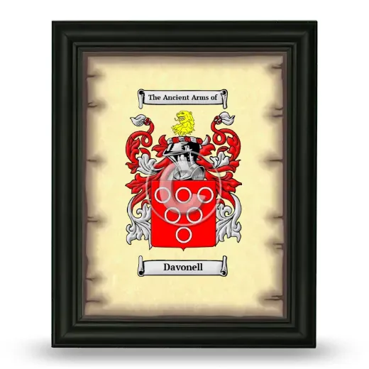 Davonell Coat of Arms Framed - Black