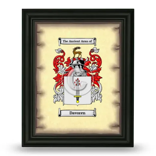 Davoren Coat of Arms Framed - Black