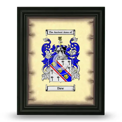 Daw Coat of Arms Framed - Black