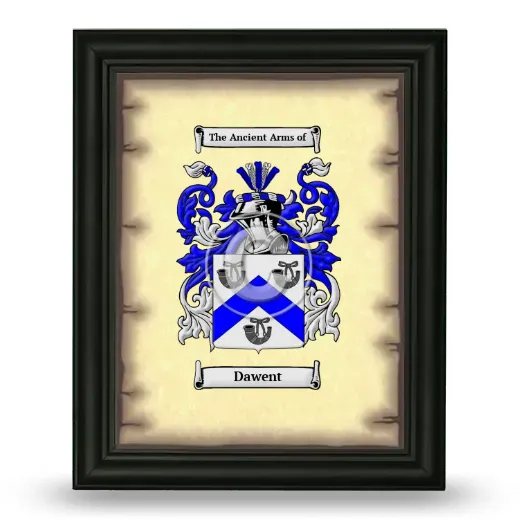 Dawent Coat of Arms Framed - Black