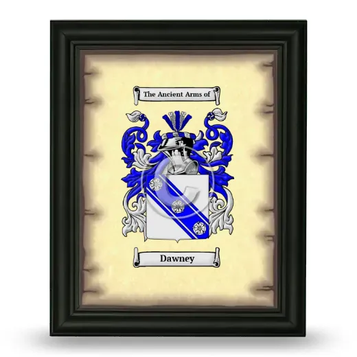 Dawney Coat of Arms Framed - Black