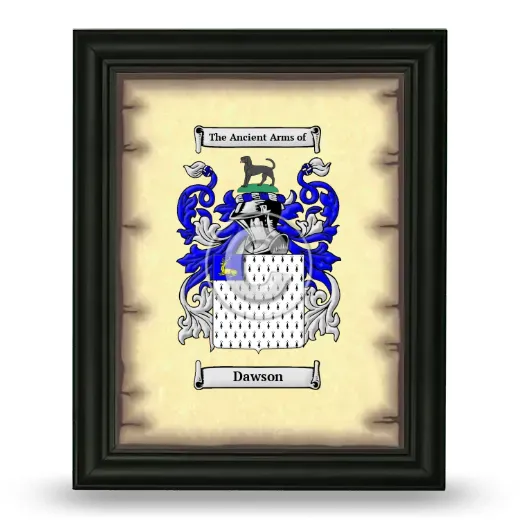 Dawson Coat of Arms Framed - Black