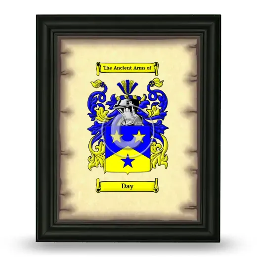 Day Coat of Arms Framed - Black