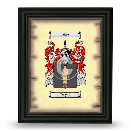 Dayal Coat of Arms Framed - Black