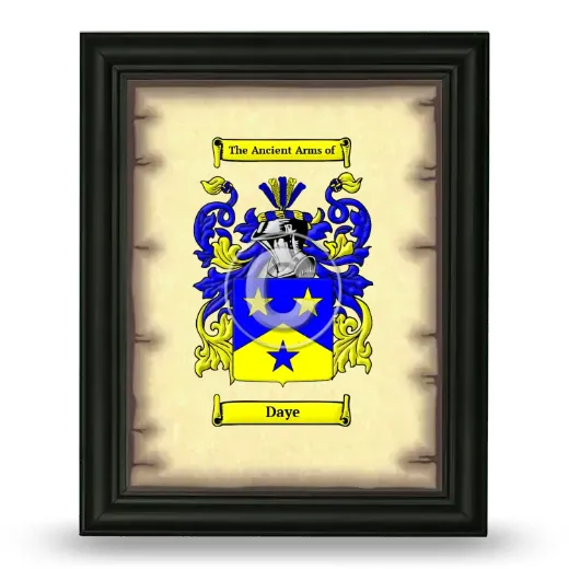 Daye Coat of Arms Framed - Black