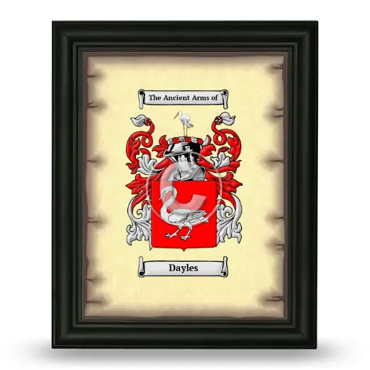 Dayles Coat of Arms Framed - Black