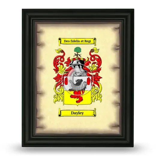 Dayley Coat of Arms Framed - Black