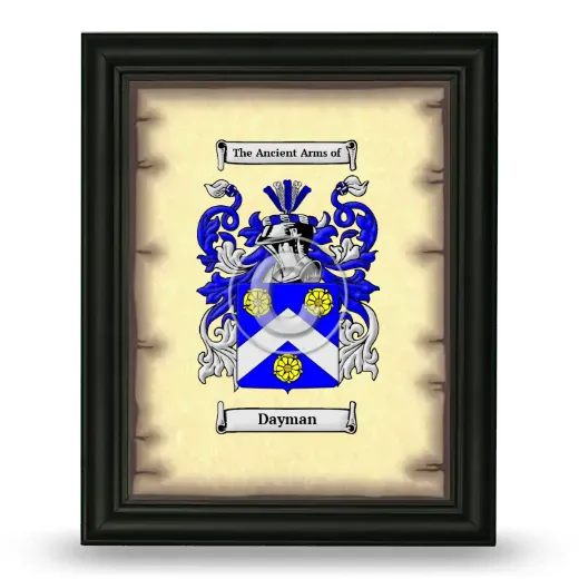 Dayman Coat of Arms Framed - Black