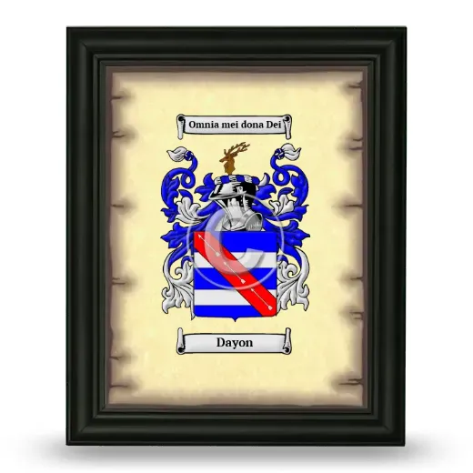 Dayon Coat of Arms Framed - Black