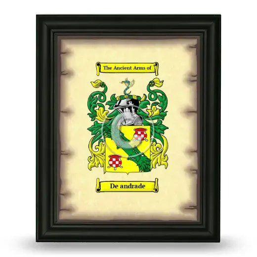 De andrade Coat of Arms Framed - Black