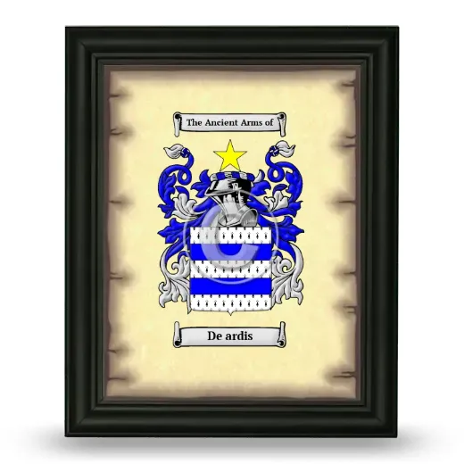 De ardis Coat of Arms Framed - Black