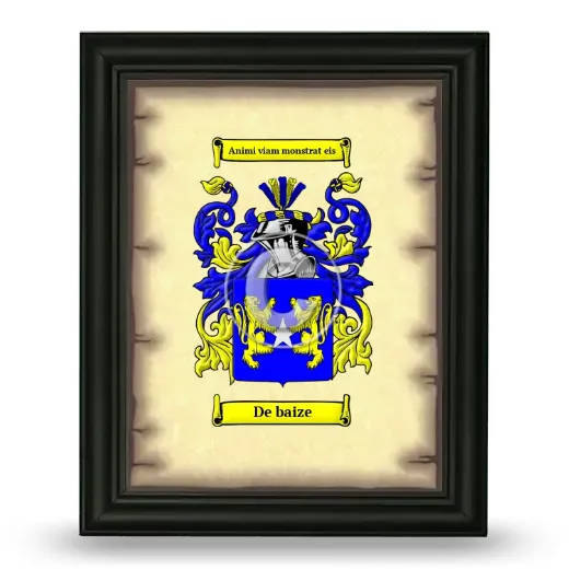 De baize Coat of Arms Framed - Black