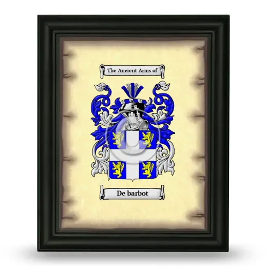 De barbot Coat of Arms Framed - Black
