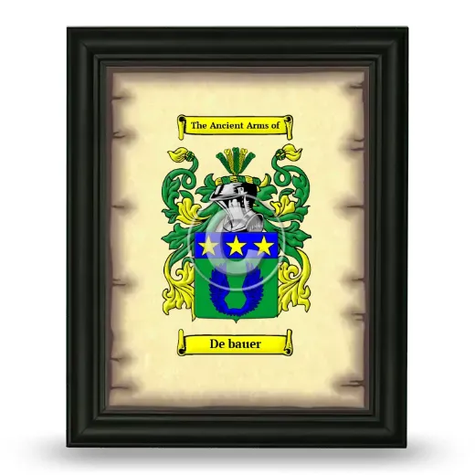 De bauer Coat of Arms Framed - Black