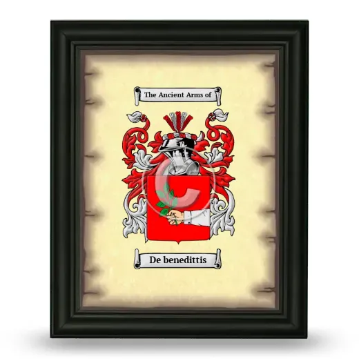 De benedittis Coat of Arms Framed - Black
