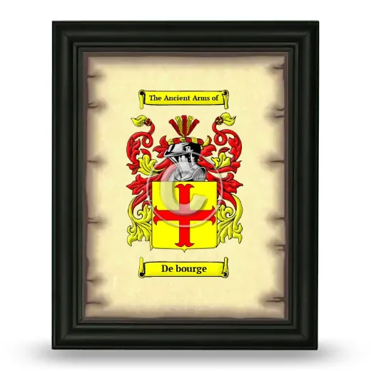 De bourge Coat of Arms Framed - Black