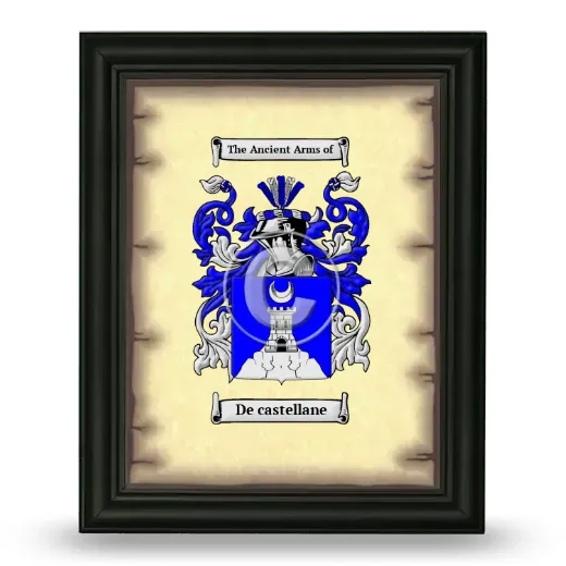 De castellane Coat of Arms Framed - Black