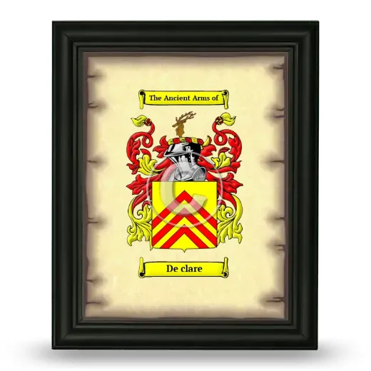 De clare Coat of Arms Framed - Black