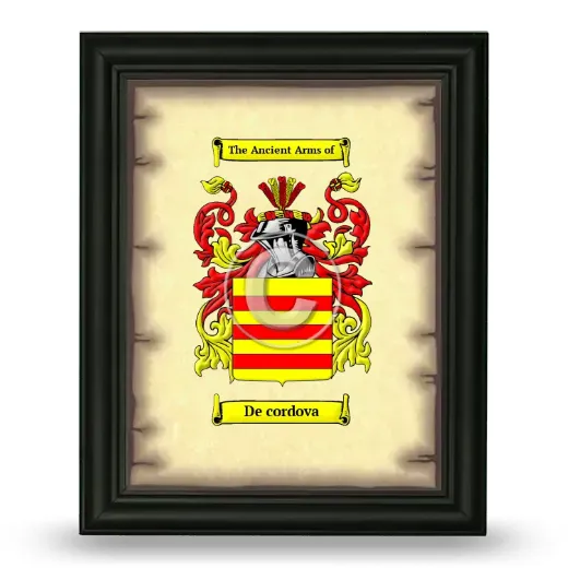 De cordova Coat of Arms Framed - Black