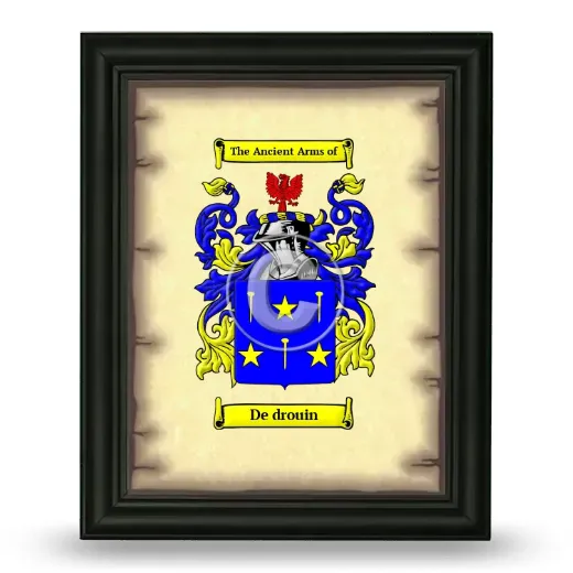 De drouin Coat of Arms Framed - Black
