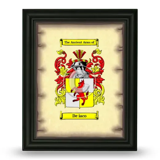 De iaco Coat of Arms Framed - Black