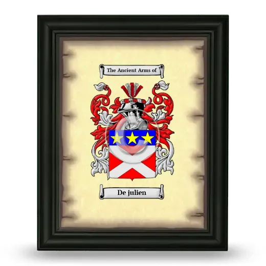 De julien Coat of Arms Framed - Black