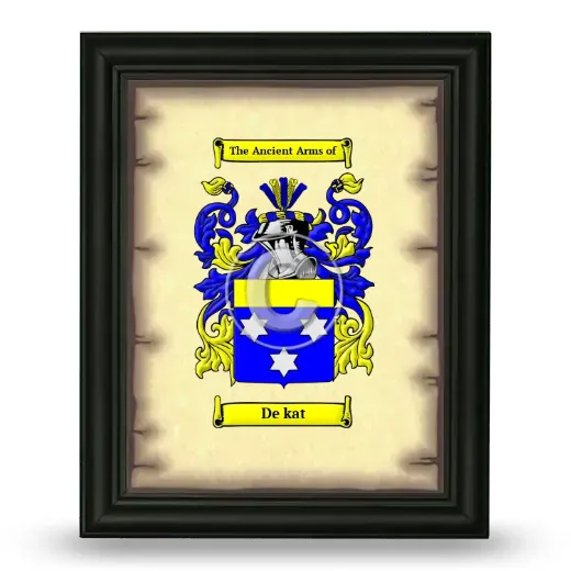 De kat Coat of Arms Framed - Black