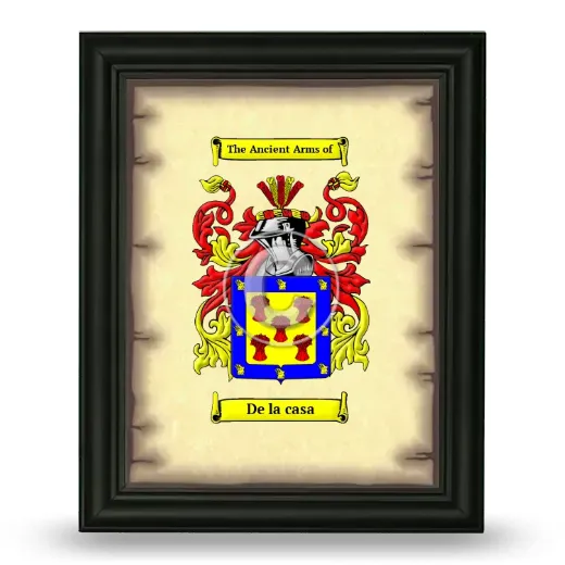 De la casa Coat of Arms Framed - Black