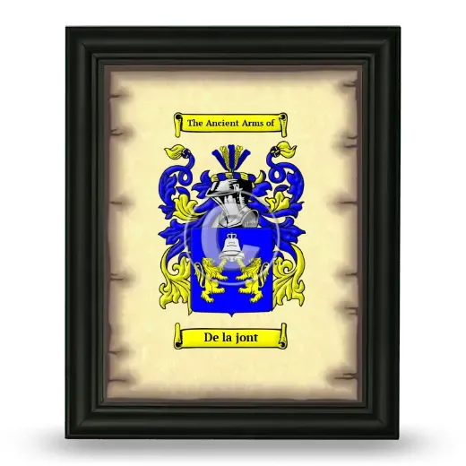 De la jont Coat of Arms Framed - Black