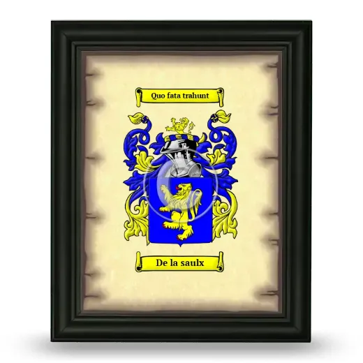 De la saulx Coat of Arms Framed - Black