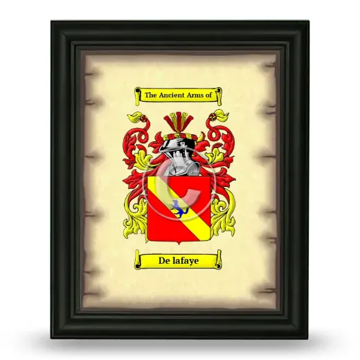 De lafaye Coat of Arms Framed - Black