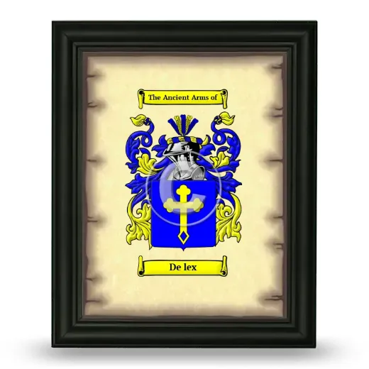 De lex Coat of Arms Framed - Black