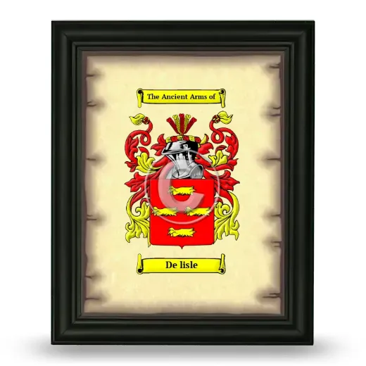 De lisle Coat of Arms Framed - Black