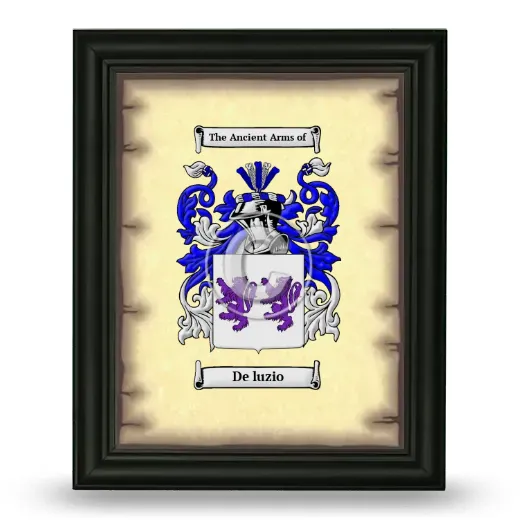 De luzio Coat of Arms Framed - Black