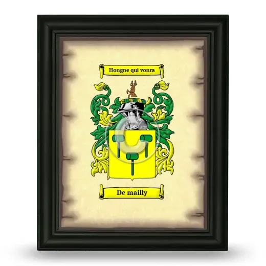 De mailly Coat of Arms Framed - Black