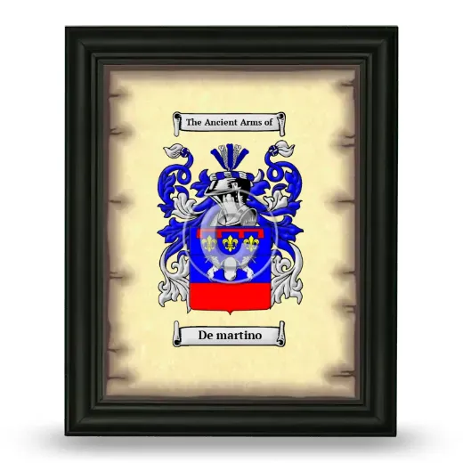 De martino Coat of Arms Framed - Black