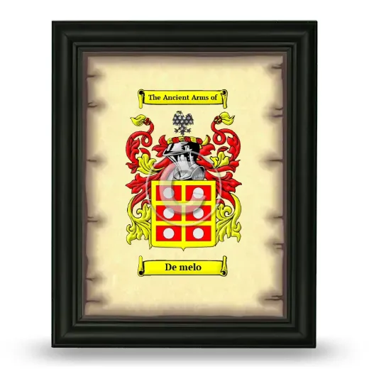De melo Coat of Arms Framed - Black