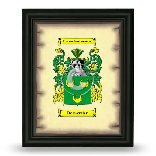 De mercier Coat of Arms Framed - Black