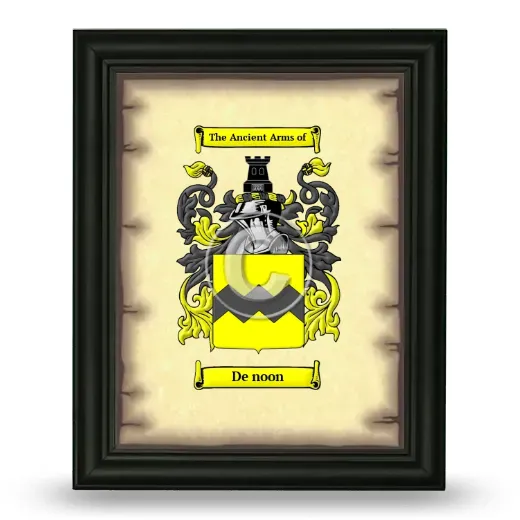 De noon Coat of Arms Framed - Black