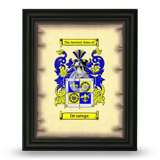 De ortega Coat of Arms Framed - Black