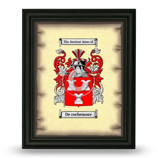 De rochemore Coat of Arms Framed - Black